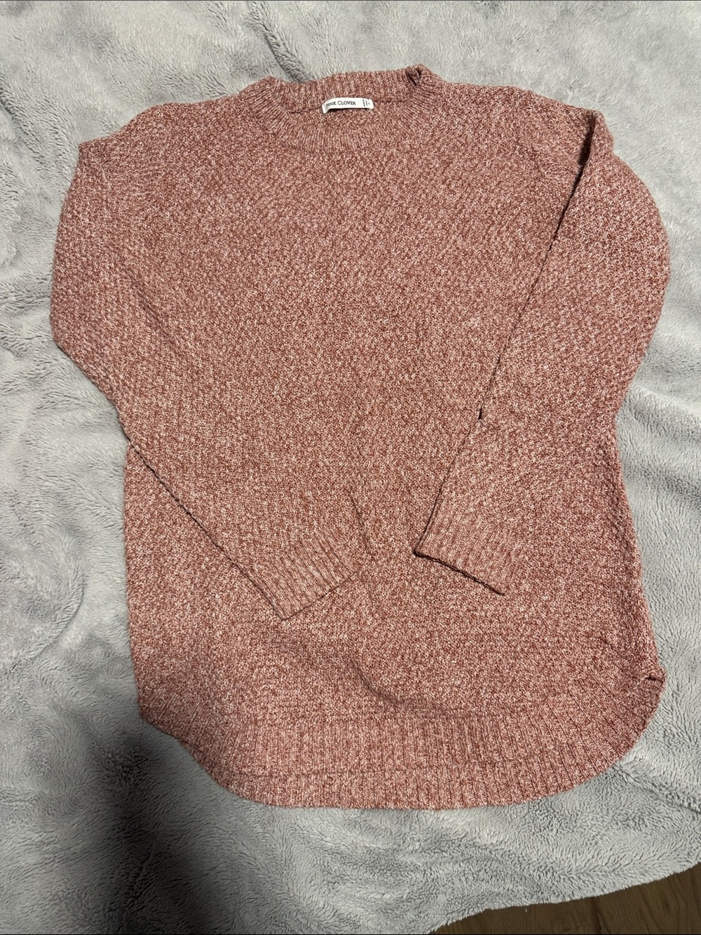 Pink Clover Dusty Rose Marled Crewneck Sweater